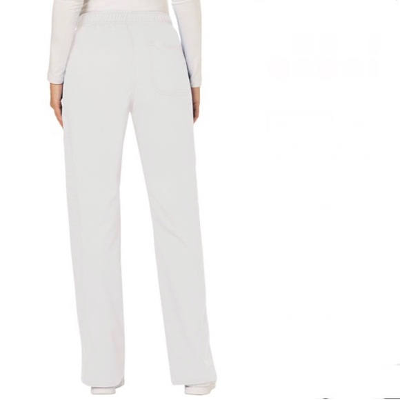 Midrise Moderate Flare Leg Scrub Pant (White) - Picture 2 of 5